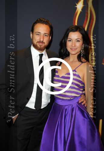 Utrecht 7 januari 2015
Musical awards gala in het Beatrix theater.
Birgit Schuurman met man Arne Toonen