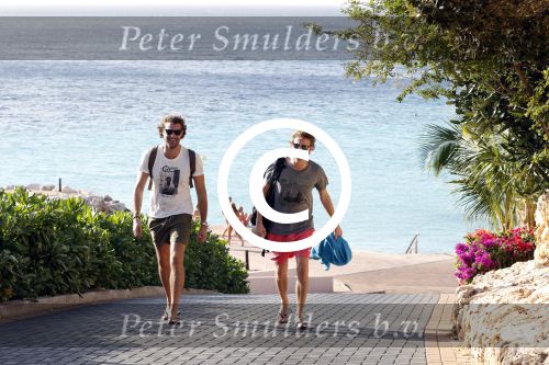 Curacao 2 januari 2015
Ewout Genemans met zijn broer Bauke bij beach club Karakter op Coral Estate.