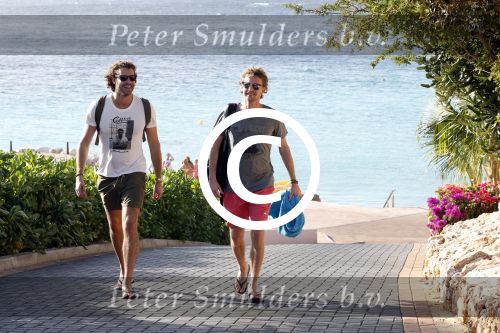 Curacao 2 januari 2015
Ewout Genemans met zijn broer Bauke bij beach club Karakter op Coral Estate.