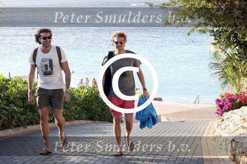 Curacao 2 januari 2015
Ewout Genemans met zijn broer Bauke bij beach club Karakter op Coral Estate.