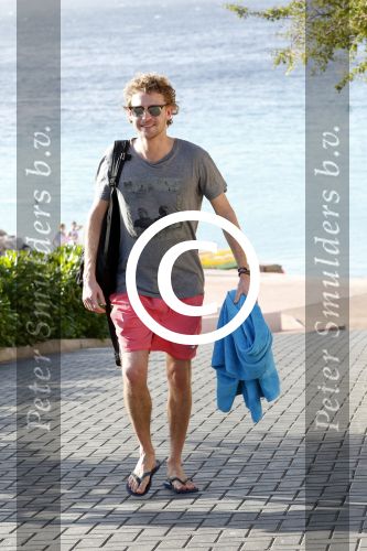 Curacao 2 januari 2015
Ewout Genemans met zijn broer Bauke bij beach club Karakter op Coral Estate.