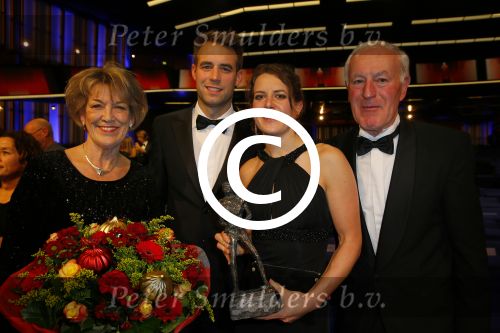 Amsterdam 16 december 2014
Sportman van het jaar verkiezing in de RAI.
Ireen v Wuust met haar vriend en ouders