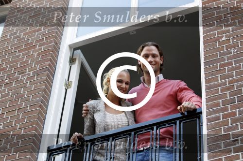Amsterdam 19 september 2011
Kimberly Klaver en Bas Schothorst in hun appartement op de pc hoofstraat.
Peter Smulders bv