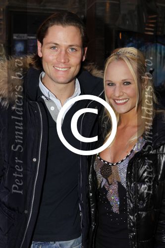 Amsterdam 30 januari 2010
Premiere de prinses en de kikker in Tuschinski. Kimberly Klaver met vriend
Peter Smulders bv
