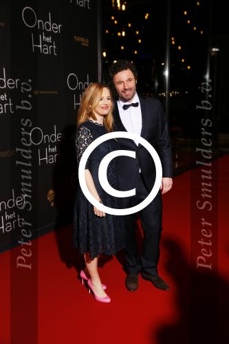 Amsterdam 12 januari 2014
Lies Visschedijk met vriend bij premiere onder het hart.