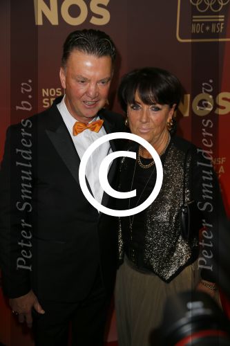 Amsterdam 16 december 2014
Sportman van het jaar verkiezing in de RAI.
Louis v Gaal met zijn vrouw Truus v Gaal