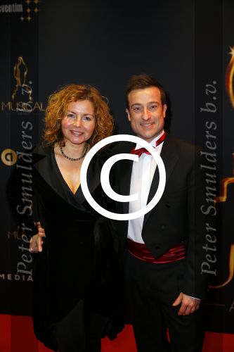 Utrecht 7 januari 2015
Musical awards gala in het Beatrix theater. Maaike Widdershoven met man