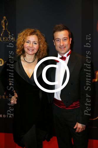 Utrecht 7 januari 2015
Musical awards gala in het Beatrix theater. Maaike Widdershoven met man