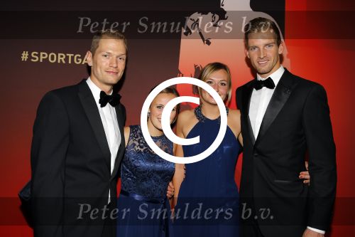 Amsterdam 15 december 2015
Sportgala/ sportverkiezing sportman en sportvrouw van het jaar in de Rai
Alexander Brouwer en Robert Meeuwsen met hun partners