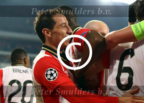 Eindhoven, 8 December 2015
laatste poulewedstrijd PSV-CSKA Moskou, eidnsatnd 2-1
PSV door naar de 1/8 finale
Andres Guardado