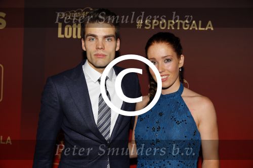 Amsterdam 15 december 2015
Sportgala/ sportverkiezing sportman en sportvrouw van het jaar in de Rai. Antoinette de Jong met partner