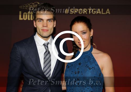 Amsterdam 15 december 2015
Sportgala/ sportverkiezing sportman en sportvrouw van het jaar in de Rai. Antoinette de Jong met partner