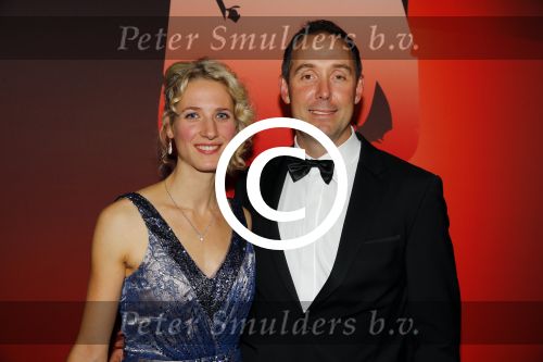 Amsterdam 15 december 2015
Sportgala/ sportverkiezing sportman en sportvrouw van het jaar in de Rai. Bart Bennema met partner