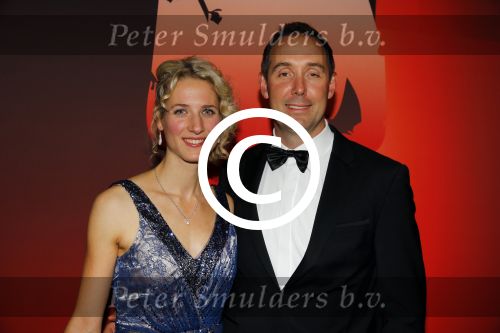 Amsterdam 15 december 2015
Sportgala/ sportverkiezing sportman en sportvrouw van het jaar in de Rai. Bart Bennema met partner
