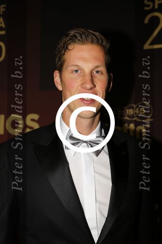 Amsterdam 15 december 2015
Sportgala/ sportverkiezing sportman en sportvrouw van het jaar in de Rai. Reinder Nummerdor met collega Christiaan Varenhorst
