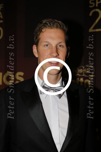Amsterdam 15 december 2015
Sportgala/ sportverkiezing sportman en sportvrouw van het jaar in de Rai. Reinder Nummerdor met collega Christiaan Varenhorst