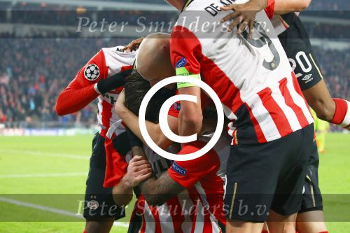 Eindhoven, 8 December 2015
laatste poulewedstrijd PSV-CSKA Moskou, eidnsatnd 2-1
PSV door naar de 1/8 finale
Davy Propper scoort de winnende treffer