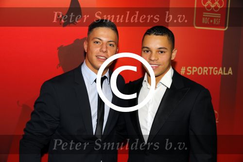 Amsterdam 15 december 2015
Sportgala/ sportverkiezing sportman en sportvrouw van het jaar in de Rai. Jeffrey Wammes met vriend