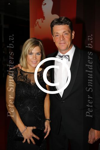 Amsterdam 15 december 2015
Sportgala/ sportverkiezing sportman en sportvrouw van het jaar in de Rai. 
Jeroen Dubbeldam met vrouw
