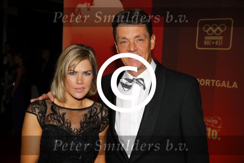 Amsterdam 15 december 2015
Sportgala/ sportverkiezing sportman en sportvrouw van het jaar in de Rai. 
Jeroen Dubbeldam met vrouw