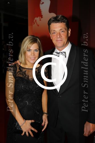 Amsterdam 15 december 2015
Sportgala/ sportverkiezing sportman en sportvrouw van het jaar in de Rai. 
Jeroen Dubbeldam met vrouw