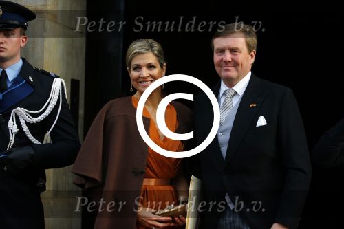 Amsterdam 13 januari 2016 
Prinses Beatrix en Koning Willem Alexander Koningin Maxima bij nieuwjaarsreceptie op het paleis op de dam.