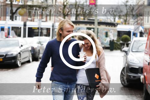 Amsterdam 13 januari 2016
Lauren Verster met haar nieuwe vriend cameraman Jasper Diepeveen.