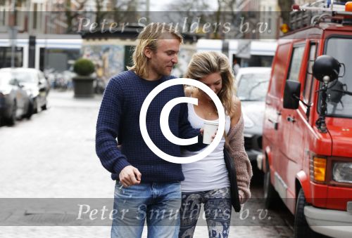 Amsterdam 13 januari 2016
Lauren Verster met haar nieuwe vriend cameraman Jasper Diepeveen.