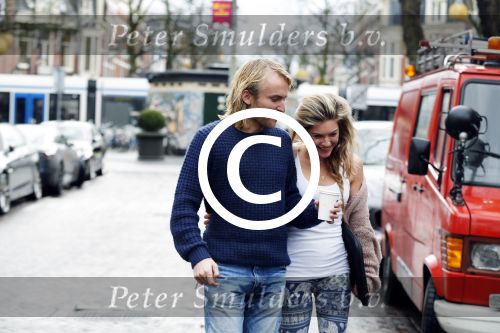 Amsterdam 13 januari 2016
Lauren Verster met haar nieuwe vriend cameraman Jasper Diepeveen.