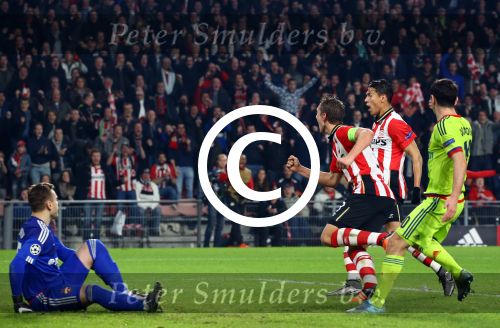Eindhoven, 8 December 2015
laatste poulewedstrijd PSV-CSKA Moskou, eidnsatnd 2-1
PSV door naar de 1/8 finale
Luuk de Jong heeft PSV op gelijke hoogte gebracht