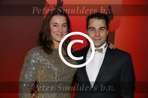 Amsterdam 15 december 2015
Sportgala/ sportverkiezing sportman en sportvrouw van het jaar in de Rai. Marhinde Verkerk met partner