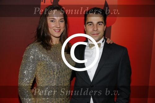 Amsterdam 15 december 2015
Sportgala/ sportverkiezing sportman en sportvrouw van het jaar in de Rai. Marhinde Verkerk met partner