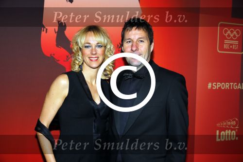 Amsterdam 15 december 2015
Sportgala/ sportverkiezing sportman en sportvrouw van het jaar in de Rai. Marianne Timmer met man