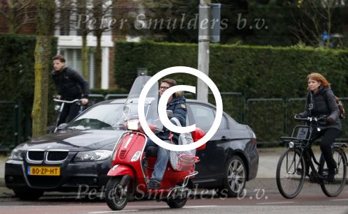 Amsterdam 5 januari 2016 
Martijn Krabbe op zijn vespa scooter