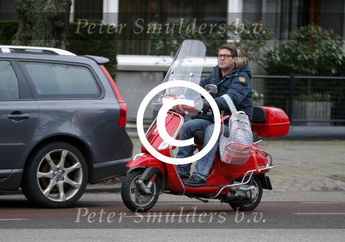 Amsterdam 5 januari 2016 
Martijn Krabbe op zijn vespa scooter