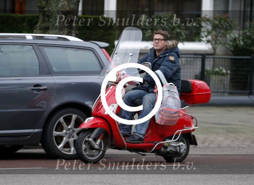 Amsterdam 5 januari 2016 
Martijn Krabbe op zijn vespa scooter