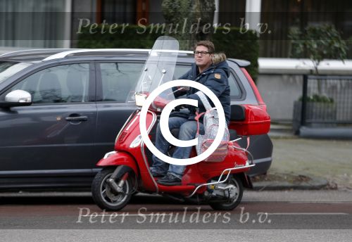 Amsterdam 5 januari 2016 
Martijn Krabbe op zijn vespa scooter