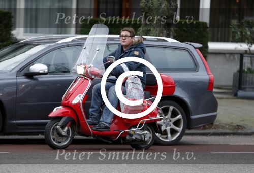 Amsterdam 5 januari 2016 
Martijn Krabbe op zijn vespa scooter