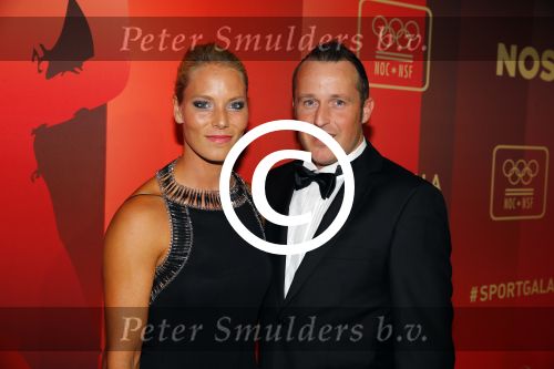 Amsterdam 15 december 2015
Sportgala/ sportverkiezing sportman en sportvrouw van het jaar in de Rai. Nadine Broersen met vriend