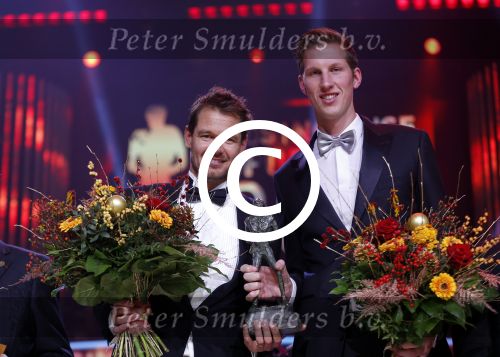 Amsterdam 15 december 2015
Sportgala/ sportverkiezing sportman en sportvrouw van het jaar in de Rai. Reinder Nummerdor met collega Christiaan Varenhorst