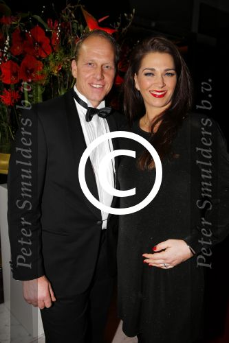 Amsterdam 15 december 2015
Sportgala/ sportverkiezing sportman en sportvrouw van het jaar in de Rai. 
Rintje Ritsma met zwangere vriendin