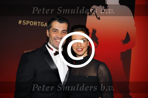 Amsterdam 15 december 2015
Sportgala/ sportverkiezing sportman en sportvrouw van het jaar in de Rai. Ron Berteling met vriendin