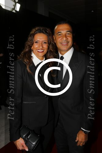 Amsterdam 15 december 2015
Sportgala/ sportverkiezing sportman en sportvrouw van het jaar in de Rai.
Ruud Gullit met zijn vriendin Karin