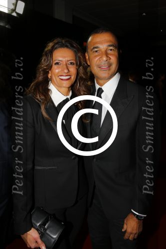 Amsterdam 15 december 2015
Sportgala/ sportverkiezing sportman en sportvrouw van het jaar in de Rai.
Ruud Gullit met zijn vriendin Karin