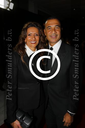 Amsterdam 15 december 2015
Sportgala/ sportverkiezing sportman en sportvrouw van het jaar in de Rai.
Ruud Gullit met zijn vriendin Karin