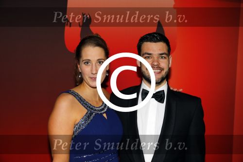 Amsterdam 15 december 2015
Sportgala/ sportverkiezing sportman en sportvrouw van het jaar in de Rai.
Sjinkie Knegt met vrouw