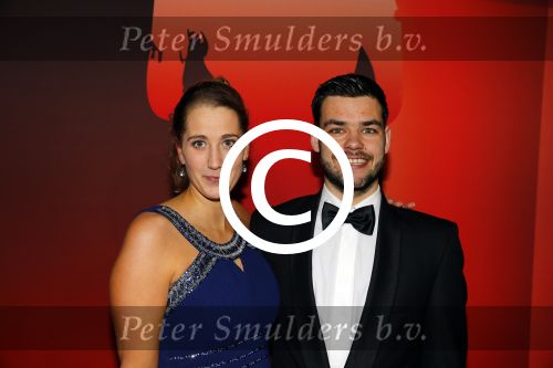Amsterdam 15 december 2015
Sportgala/ sportverkiezing sportman en sportvrouw van het jaar in de Rai.
Sjinkie Knegt met vrouw