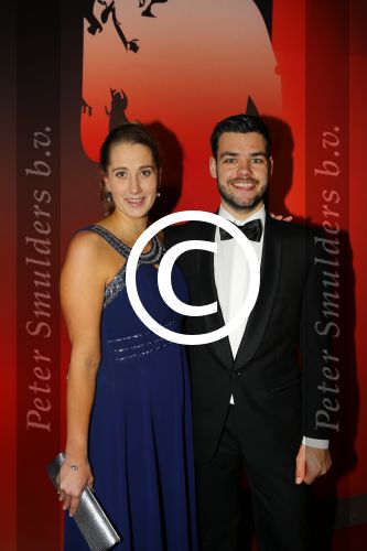 Amsterdam 15 december 2015
Sportgala/ sportverkiezing sportman en sportvrouw van het jaar in de Rai.
Sjinkie Knegt met vrouw
