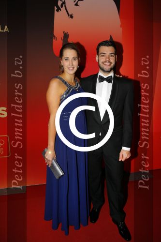 Amsterdam 15 december 2015
Sportgala/ sportverkiezing sportman en sportvrouw van het jaar in de Rai.
Sjinkie Knegt met vrouw