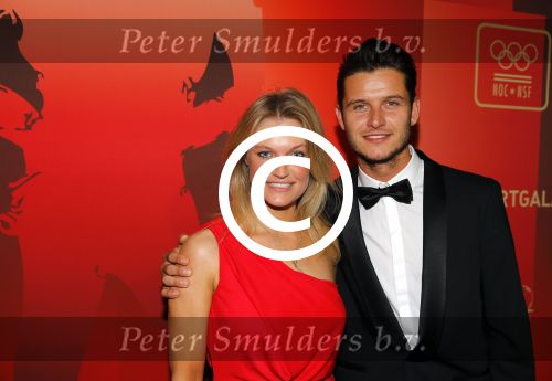 Amsterdam 15 december 2015
Sportgala/ sportverkiezing sportman en sportvrouw van het jaar in de Rai. Sophie Polkamp met partner